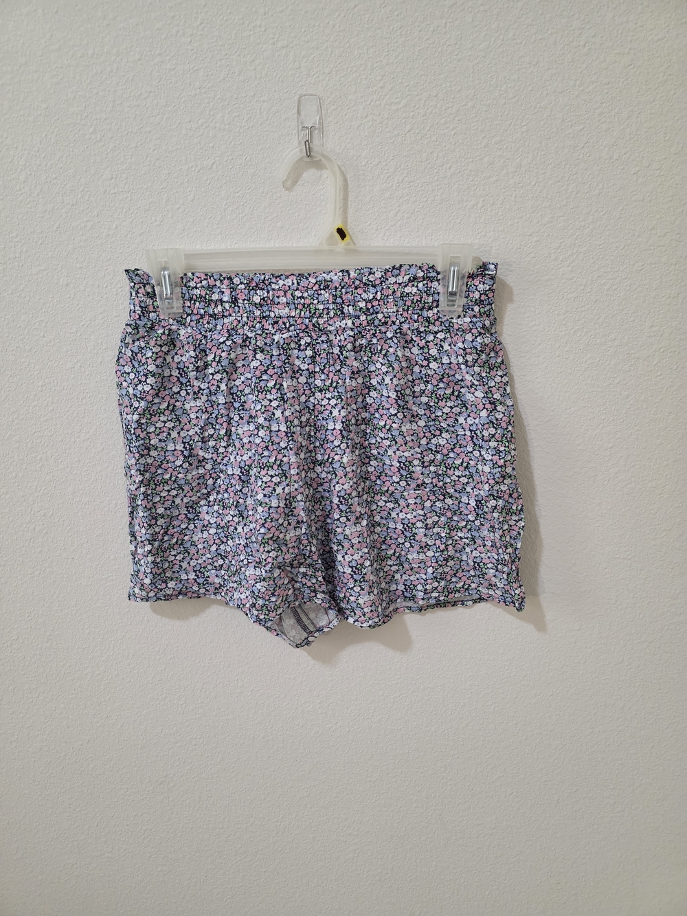 Abound Floral Elastic-Waist Shorts in Navy, Pink & Light Blue